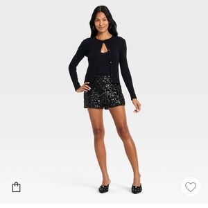 A New Day Shimmering Black Sequin Shorts